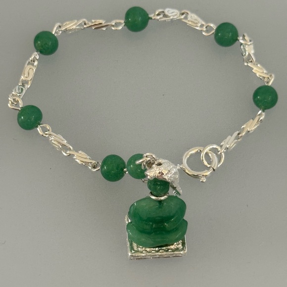 925 silver bracelet aventurine stone - Picture 3 of 10